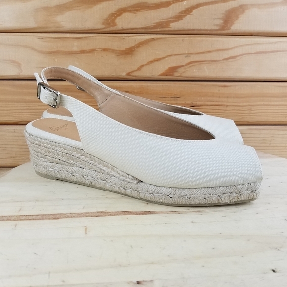 Caytaner Women's 41 EUR Espadrilles Sandals Platform Wedge Slingback Peep Toe - Picture 1 of 12